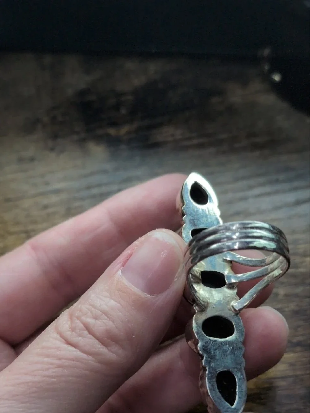 Sterling Silver Black Onyx Multi-Stone Statement Ring